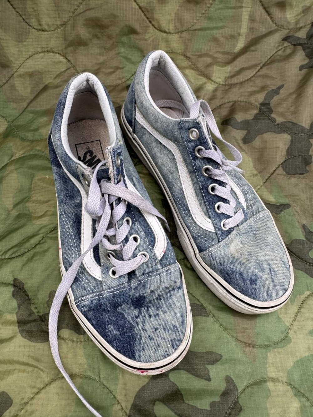 Vans Old Skool Sneakers Acid Wash Denim - Wmn 7.5